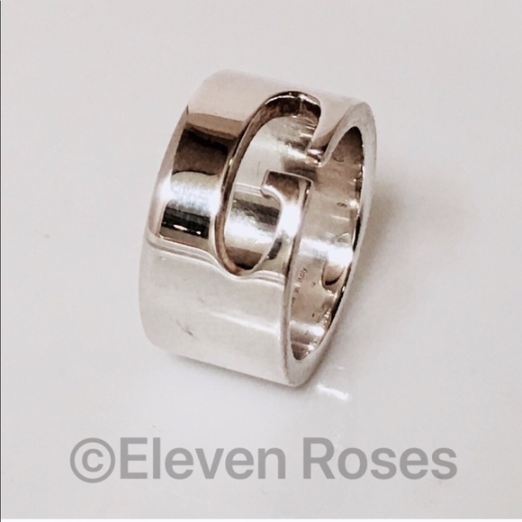 Gucci Sterling Silver Open Cutout G Ring - Picture 5 of 5